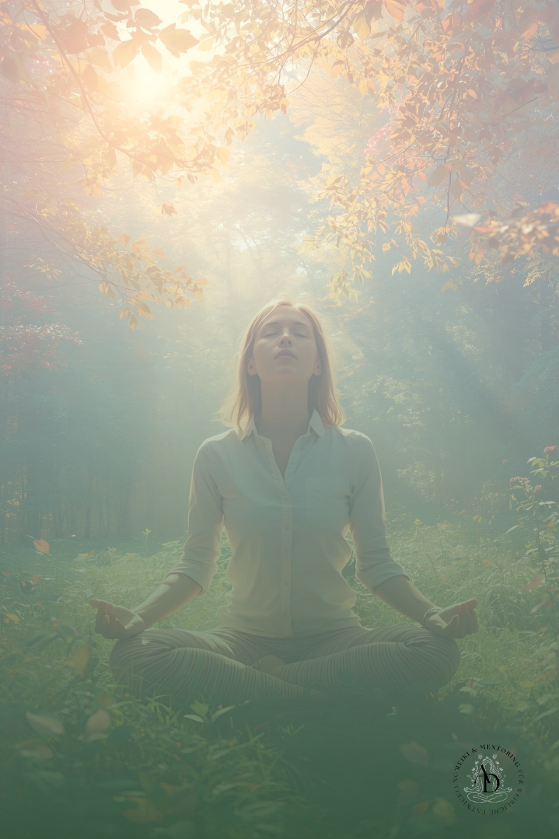 Frau meditiert - Rückkehr zur inneren Ruhe