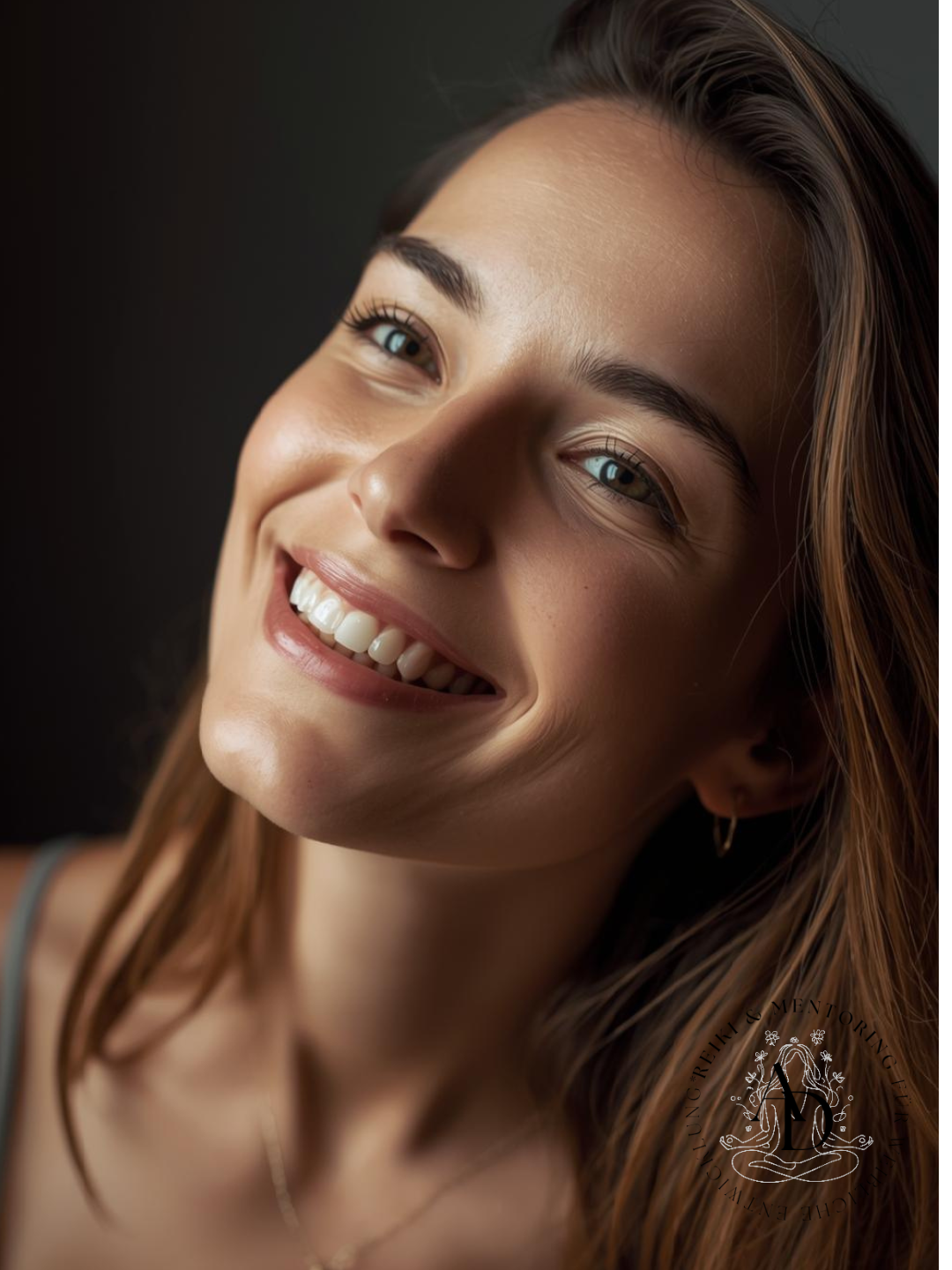 Frau entspannt und präsent