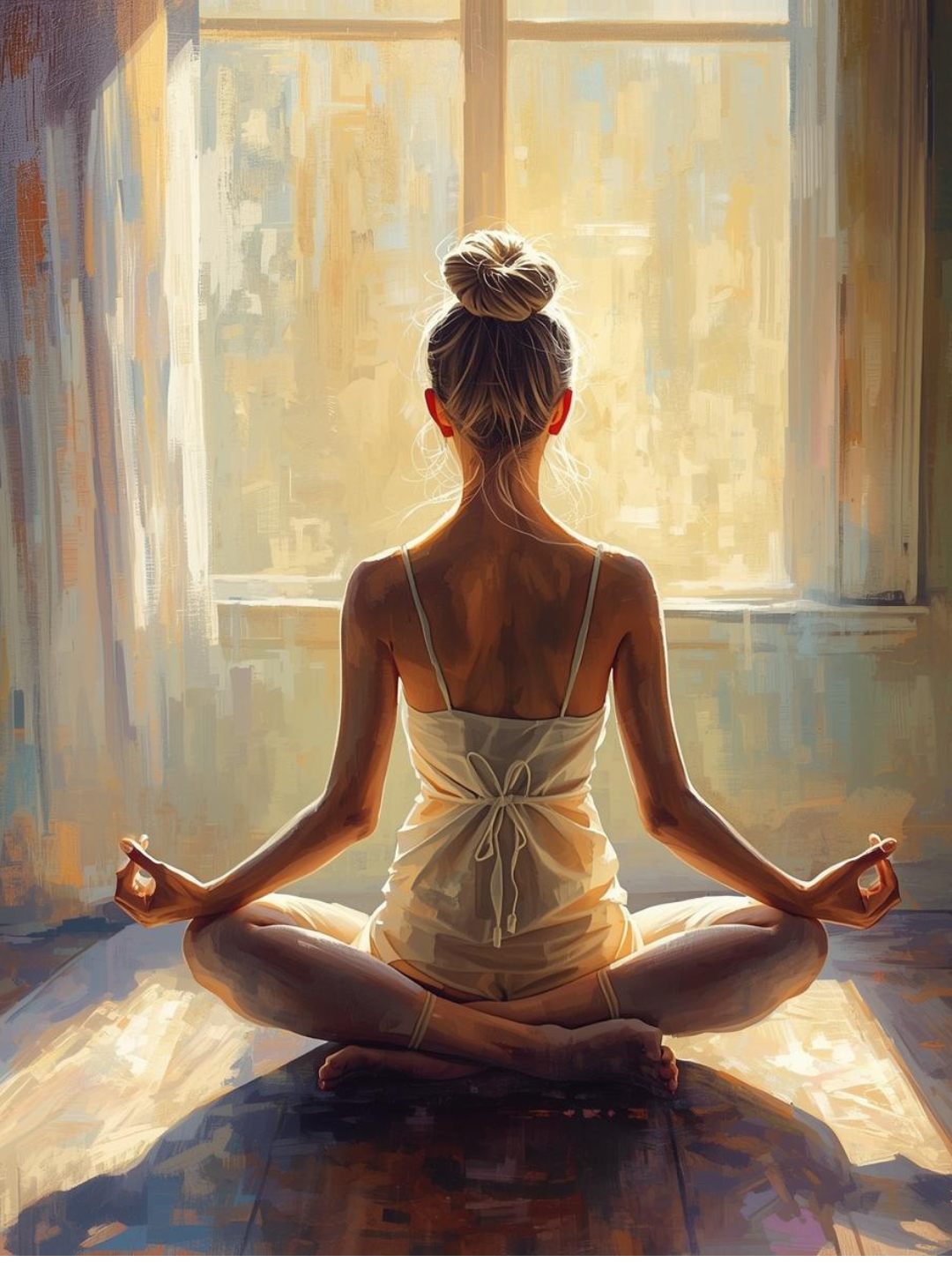 Frau meditiert in Stille