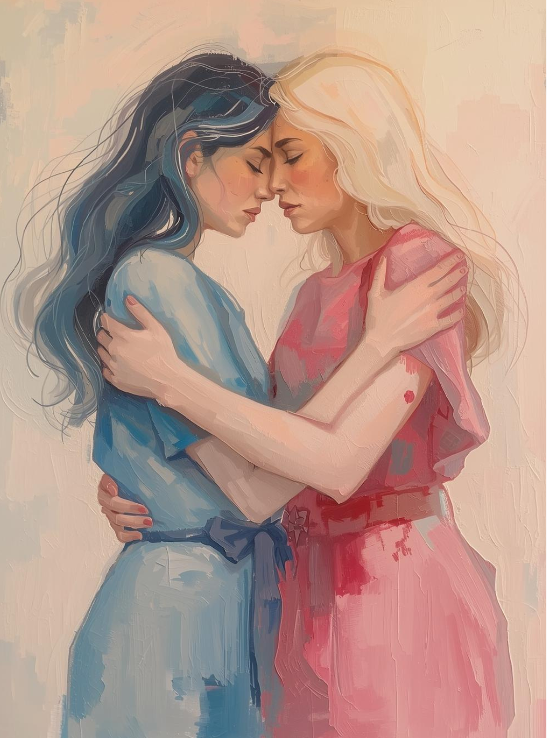 Zwei Frauen umarmen sich – Unterstützung auf Augenhöhe