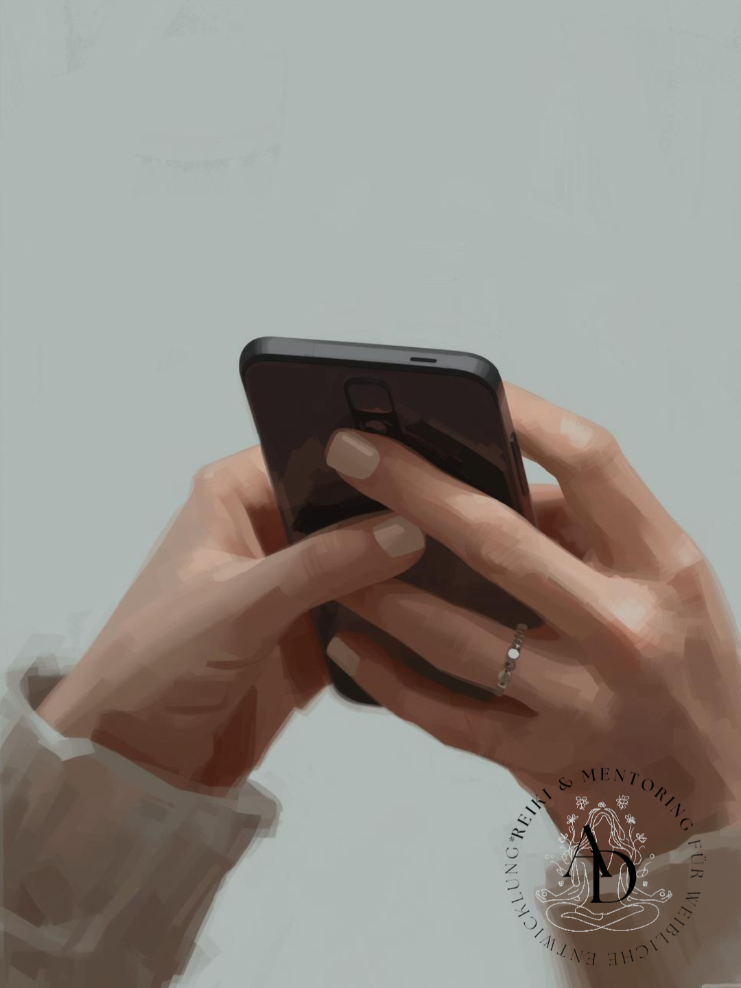 Hände halten Handy – Leere trotz Verbindung